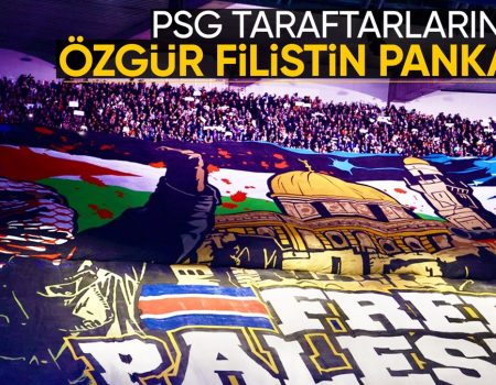 PSG taraftarları, "Özgür Filistin" pankartı açtı